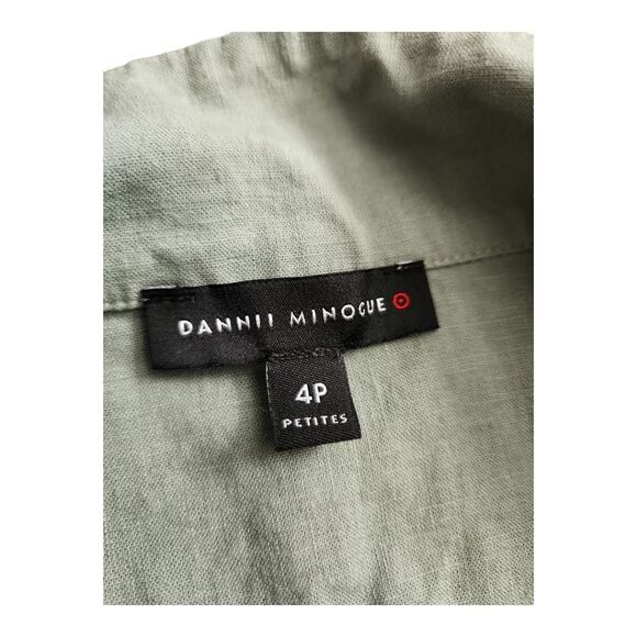 Dannii Minogue Australia Jumpsuit Sz 4 Petite Green Linen Blend Summer Comfycore - Picture 3 of 10